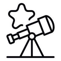 Star telescope icon, outline style vector