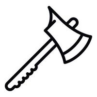 Steel axe icon, outline style vector