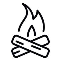 Campfire icon, outline style vector