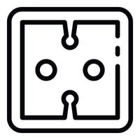 Button socket icon, outline style vector