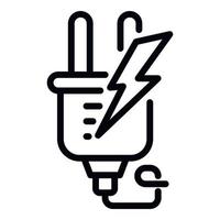 Electric europe plug icon, outline style vector