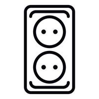 European socket icon, outline style vector