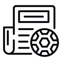 Soccer ticket icon, outline style vector