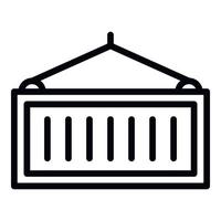 Port container icon, outline style vector