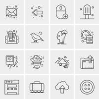 16 iconos de negocios universales vector ilustración de icono creativo para usar en proyectos relacionados con la web y dispositivos móviles