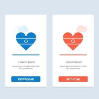 Indian Flag Heart Heart flag  Blue and Red Download and Buy Now web Widget Card Template vector