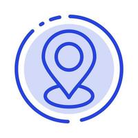 Location Map Marker Pin Blue Dotted Line Line Icon vector