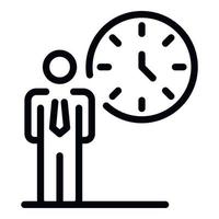 Working time icon, outline style vector