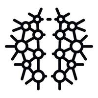 Neural brain icon, outline style vector