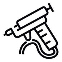 Tattoo work gun icon, outline style vector