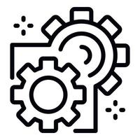 Machine learning gear icon, outline style vector