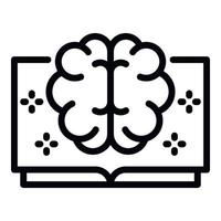 Ai open smart book icon, outline style vector