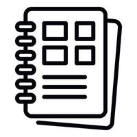 Polygraphy notebook icon, outline style vector