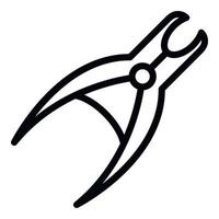 Surgical pliers icon, outline style vector