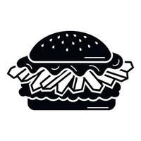 icono de hamburguesa fresca, estilo simple vector