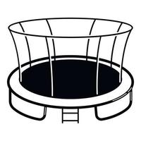 Protected trampoline icon, simple style vector