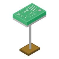 Green surgical stand icon, isometric style vector