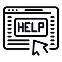 Online help page icon, outline style vector