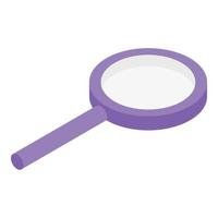 Hand magnify glass icon, isometric style