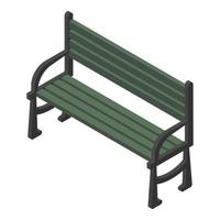 Park bench icon, isometric style vector