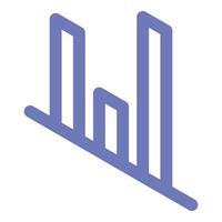 Column graph icon, isometric style vector