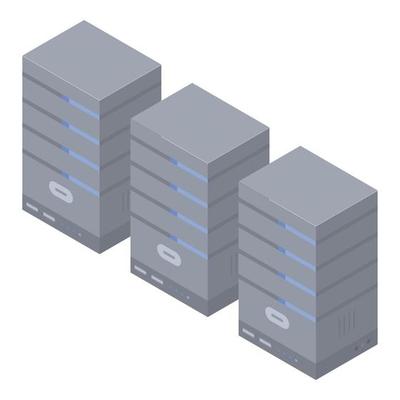 Server rack icon, isometric style