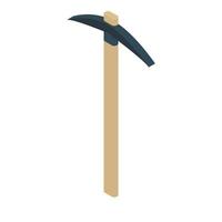 Wooden pickaxe icon, isometric style vector