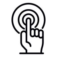 Touch authentication icon, outline style vector