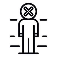 No biometric authentication icon, outline style vector