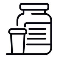 Protein jar icon, outline style vector