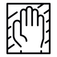 Hand authentication icon, outline style vector