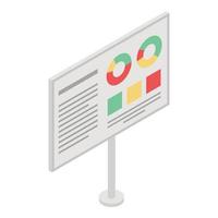 Banner office icon, isometric style vector