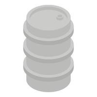 Metal barrel icon, isometric style vector