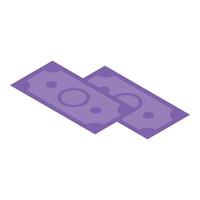 Money banknotes icon, isometric style vector