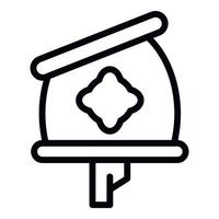 City bird house icon, outline style vector