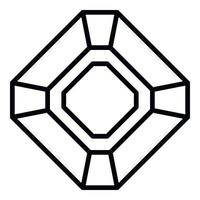 Ruby jewel icon, outline style vector