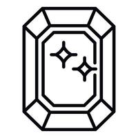 Value shine gemstone icon, outline style vector