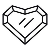 Heart shaped jewel icon, outline style vector