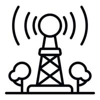 Farm smart tower icon, outline style vector