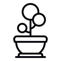 Decorative flower in a pot icon, outline style vector