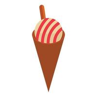 Cone ice cream icon, isometric style vector