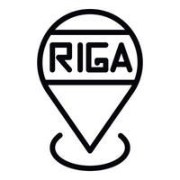 icono de ubicación de riga, estilo de esquema vector