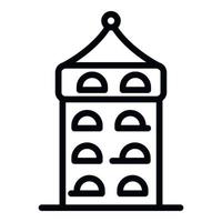 icono de la torre de riga, estilo de esquema vector