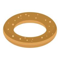 Chocolate donut icon, isometric style vector
