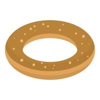 Chocolate donut icon, isometric style vector