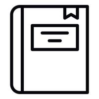 Justice notebook icon, outline style vector