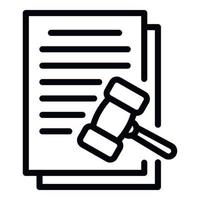 Judge contract icon, outline style vector
