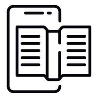 Smartphone reading icon, outline style vector