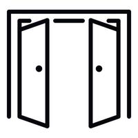 Double door open outside icon, outline style vector