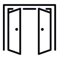 Double door open outside icon, outline style vector